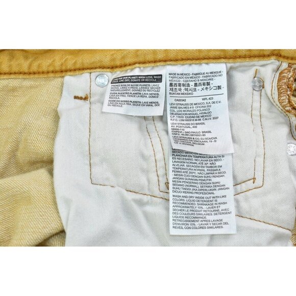 Levi's 501 Men's Jeans Size 42 X 27 Button Fly Denim Mustard Yellow  -Flaws- - Picture 12 of 16
